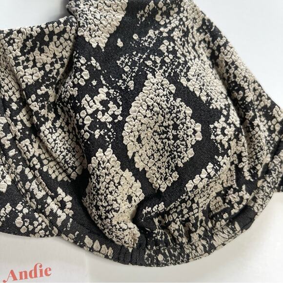 Andie Swim Sicily Bikini Top Snake Print 90s Vibe MEDIUM Animal Print - Picture 3 of 15